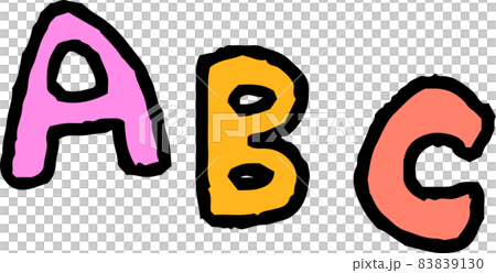 子供が描いたABCの落書き アルファベット 83839130