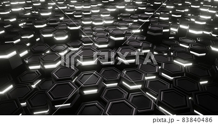 Black and White. Hexagon abstract background. hexagonal structure 3d illustration Black and White. Hexagon abstract background. hexagonal structure 3d illustration 83840486