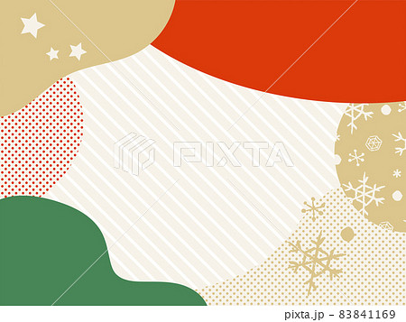 柔らかい線のカジュアルなクリスマス背景 横 のイラスト素材