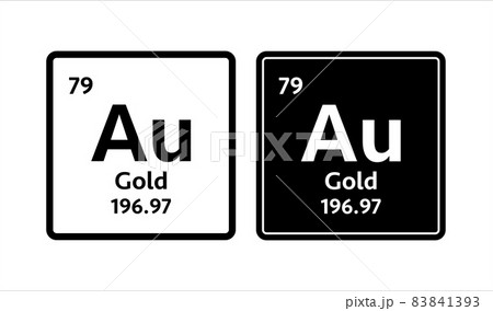 Gold symbol. Chemical element of the periodic table. Vector stock illustration 83841393