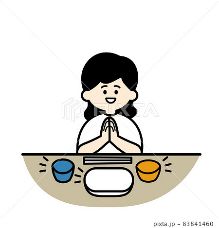 ごちそうさま　こども　女の子　カラー 83841460