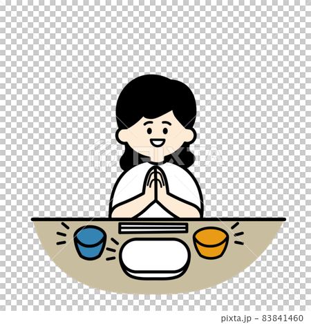 ごちそうさま　こども　女の子　カラー 83841460