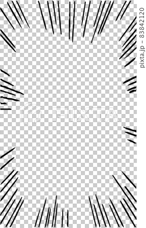 手書きの揃った集中線 放射状 漫画 縦長長方形 手書きの揃った集中線 放射状 漫画 縦長長方形 83842120