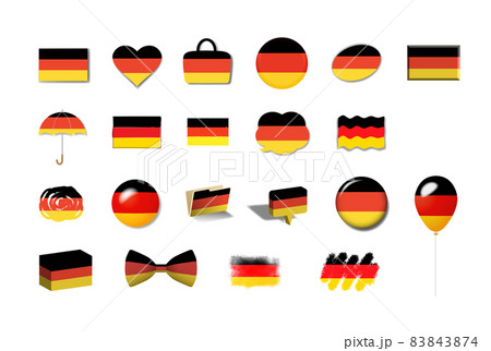 ドイツ 国旗イラスト21種セットのイラスト素材