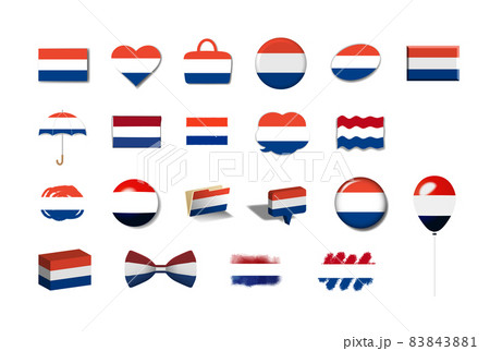 オランダ 国旗イラスト21種セットのイラスト素材 8431