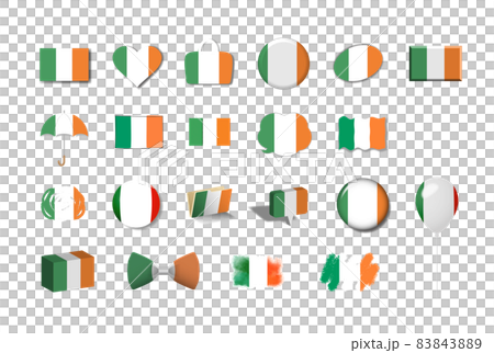 アイルランド-国旗イラスト21種セット 83843889
