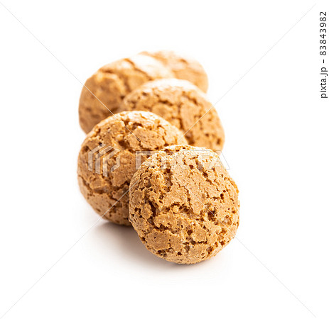 Amaretti biscuits. Sweet italian almond cookies. Amaretti biscuits. Sweet italian almond cookies. 83843982