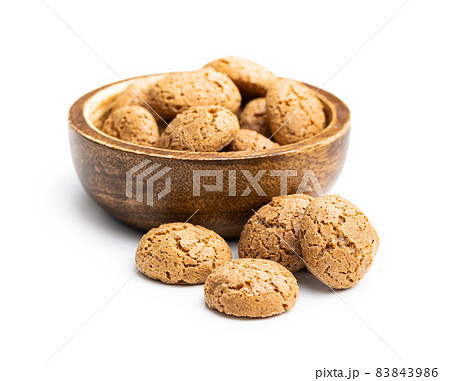Amaretti biscuits. Sweet italian almond cookies. Amaretti biscuits. Sweet italian almond cookies. 83843986