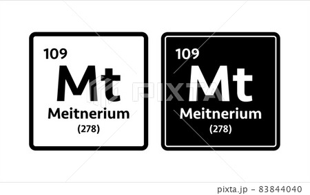 Meitnerium symbol. Chemical element of the periodic table. Vector stock illustration. 83844040