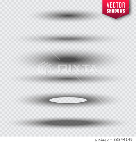 Vector shadows collection on transparent background. Realistic shadow effect for design. Vector 83844149