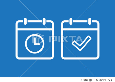 Set icons page calendar - schedule, time and done 83844153