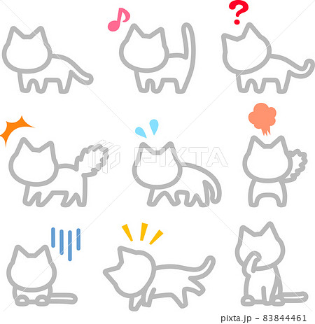 猫の喜怒哀楽のアイコンセット 83844461