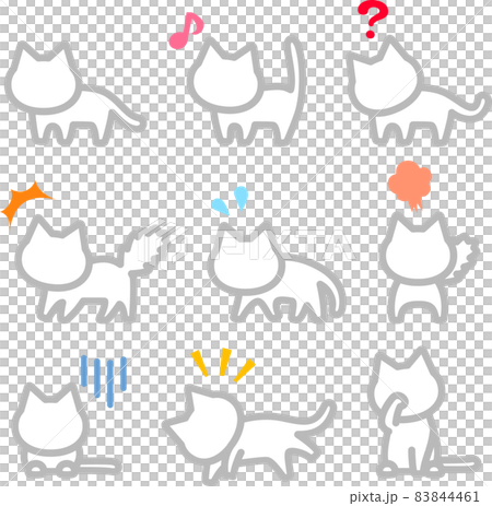 Cat emotions icon set 83844461