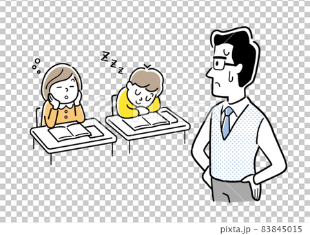 ベクターイラスト素材:先生の授業を聞いてない小学生 ベクターイラスト素材:先生の授業を聞いてない小学生 83845015