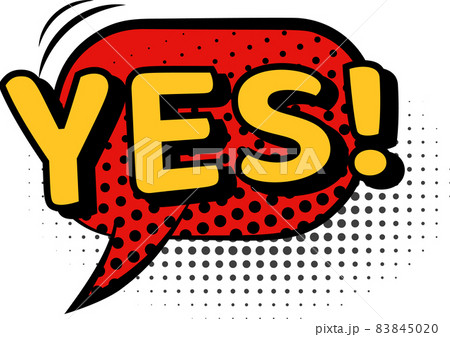 Yes bubble for comics, pop art style 83845020