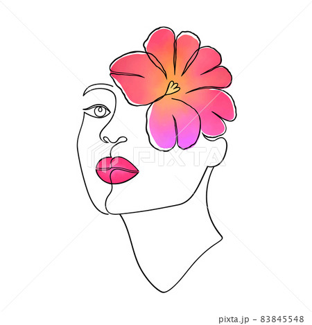 Minimal woman face 83845548