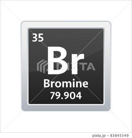 Bromine symbol. Chemical element of the periodic table. Vector stock illustration 83845549