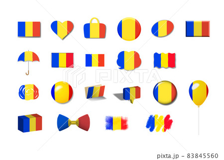 ルーマニア-国旗イラスト21種セット