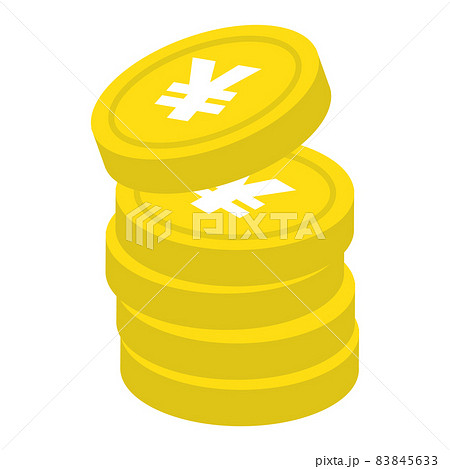 フラットな円（￥）コインのイラスト　日本円　金融　ポイ活 83845633