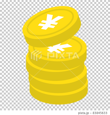 フラットな円（￥）コインのイラスト　日本円　金融　ポイ活 83845633