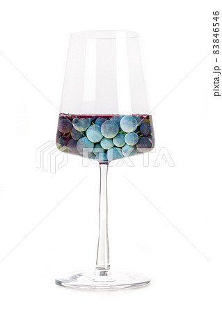 Wine concept. Vineyard in a glass collage, isolated on a white background Wine concept. Vineyard in a glass collage, isolated on a white background 83846546