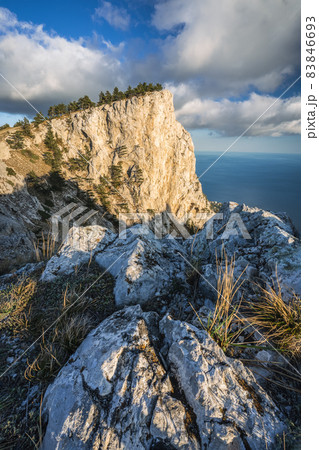 Rocky plateau close to Ai-Petri peack of Crimean mountains Rocky plateau close to Ai-Petri peack of Crimean mountains 83846693