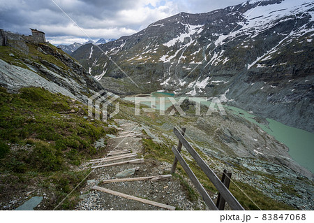 Hiking trail to Grossglockner mountain glacier. Austria. Summer Hiking trail to Grossglockner mountain glacier. Austria. Summer 83847068