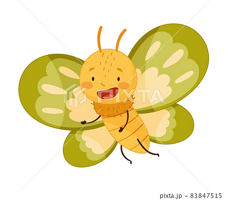 Adorable baby butterfly with bright green... - Stock Illustration  [83847515] - PIXTA