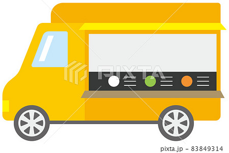 かわいいキッチンカーのイラスト素材