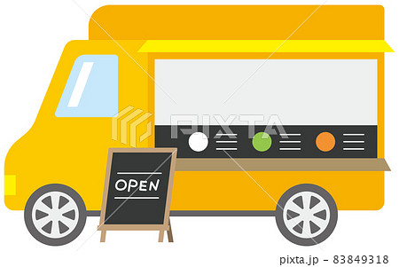 かわいいキッチンカーのイラスト素材