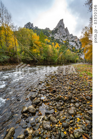 Nature and environment, The Aude river, the forest in autumn and the mountains, Belvianes and Nature and environment, The Aude river, the forest in autumn and the mountains, Belvianes and 83850166