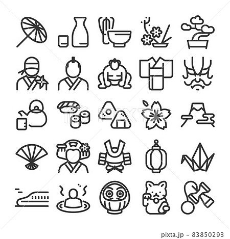 日本文化　アイコン　セット 83850293