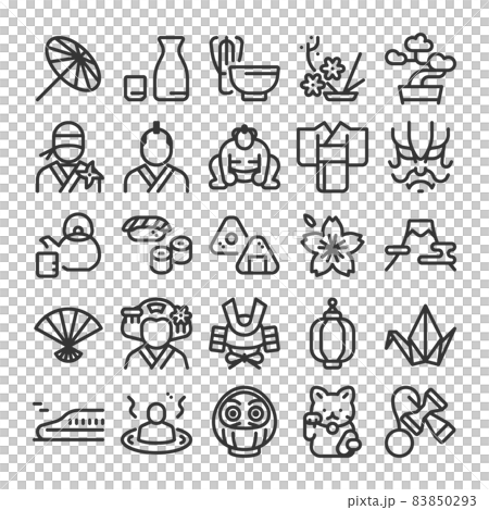 日本文化　アイコン　セット 83850293