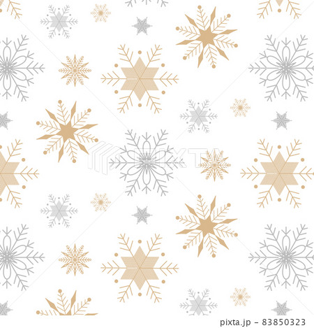 Gold ans Silver Snowflakes Seamless Pattern 83850323