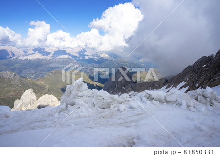 View from the top of Marmolada. Dolomites. 83850331