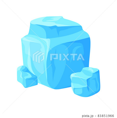 Cartoon ice pieces. White sign of ice for summer fresh drink, flat vector illustration Cartoon ice pieces. White sign of ice for summer fresh drink, flat vector illustration 83851966
