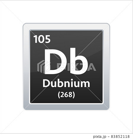 Dubnium symbol. Chemical element of the periodic table. Vector stock illustration. Dubnium symbol. Chemical element of the periodic table. Vector stock illustration. 83852118