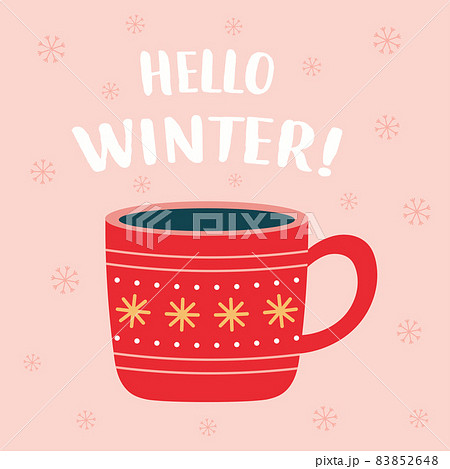 holiday greeting card with cup, vector illustration 83852648