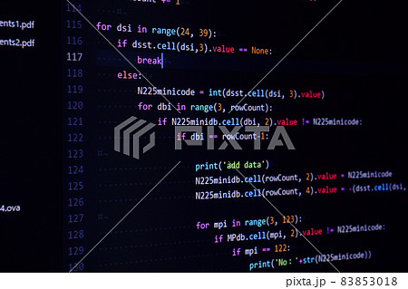 プログラム言語　パソコン画面 83853018