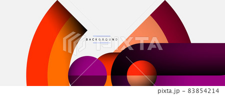 Trendy shapes, color minimal design composition, lines and shadows for wallpaper banner background or landing page 83854214