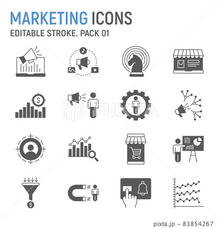 Marketing glyph icon set, digital marketing collection, vector graphics, logo illustrations, marketing vector icons, seo signs, solid pictograms, editable stroke Marketing glyph icon set, digital marketing collection, vector graphics, logo illustrations, marketing vector icons, seo signs, solid pictograms, editable stroke 83854267