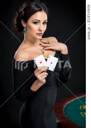 sexy woman with poker cards sexy woman with poker cards 83854806