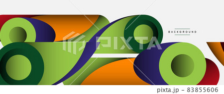 Abstract background. Minimal geometric circles and round style shapes with deep shadow effects. Trendy technology business template for wallpaper banner or background 83855606