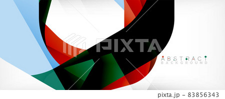 Minimal abstract background - color overlapping shapes on white with shadow lines. Vector Illustration For Wallpaper, Banner, Background, Landing Page Minimal abstract background - color overlapping shapes on white with shadow lines. Vector Illustration For Wallpaper, Banner, Background, Landing Page 83856343