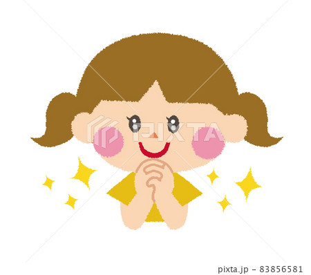 期待を胸に目をキラキラと輝かせる女の子 期待を胸に目をキラキラと輝かせる女の子 83856581