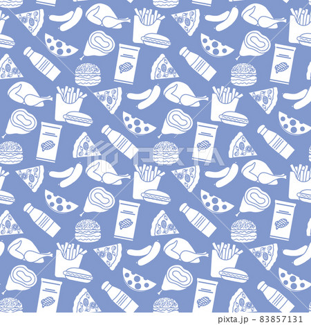 Seamless Pattern Fast Food Snack Picnic Unhealthy 83857131