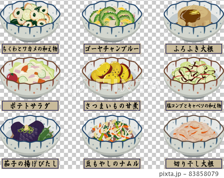 和風小鉢　惣菜セット 3　名称付き 83858079