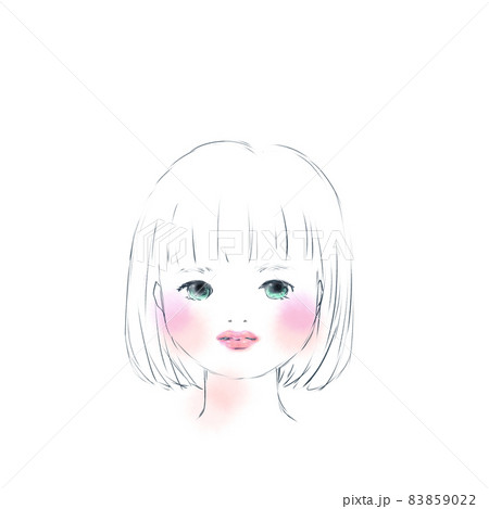 おかっぱの女の子のイラスト素材