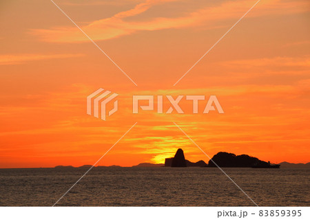 五島灘、角力灘、大角力の夕景 83859395