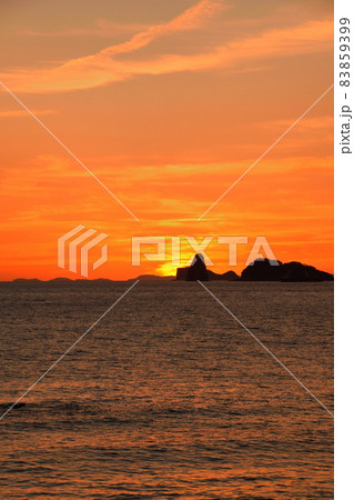 五島灘、角力灘、大角力の夕景 83859399